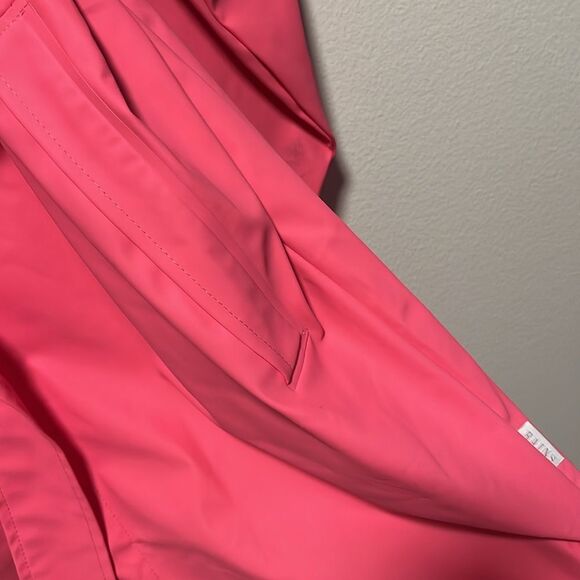 RAINS Vibrant Pink Waterproof Belted Trench Coat, Size S/M - Picture 8 of 15